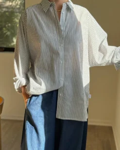 Striped Light Weight Owen Shirt - Denim Stripe