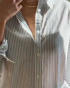 Striped Light Weight Owen Shirt - Denim Stripe