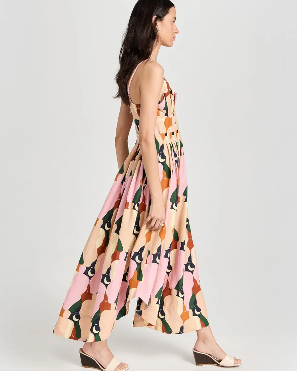 The Kiss Multicolor Sleeveless Midi Dress
