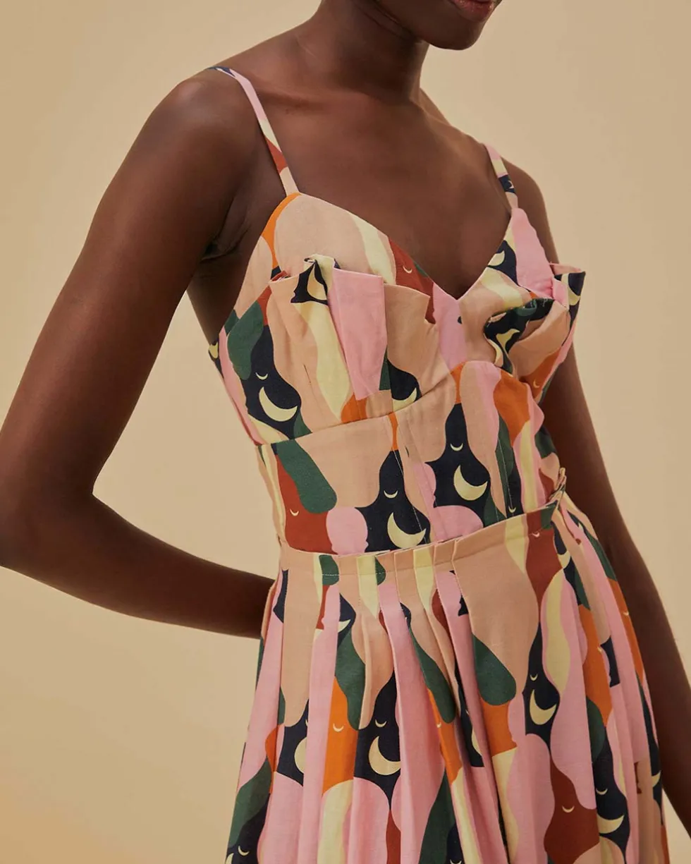 The Kiss Multicolor Sleeveless Midi Dress