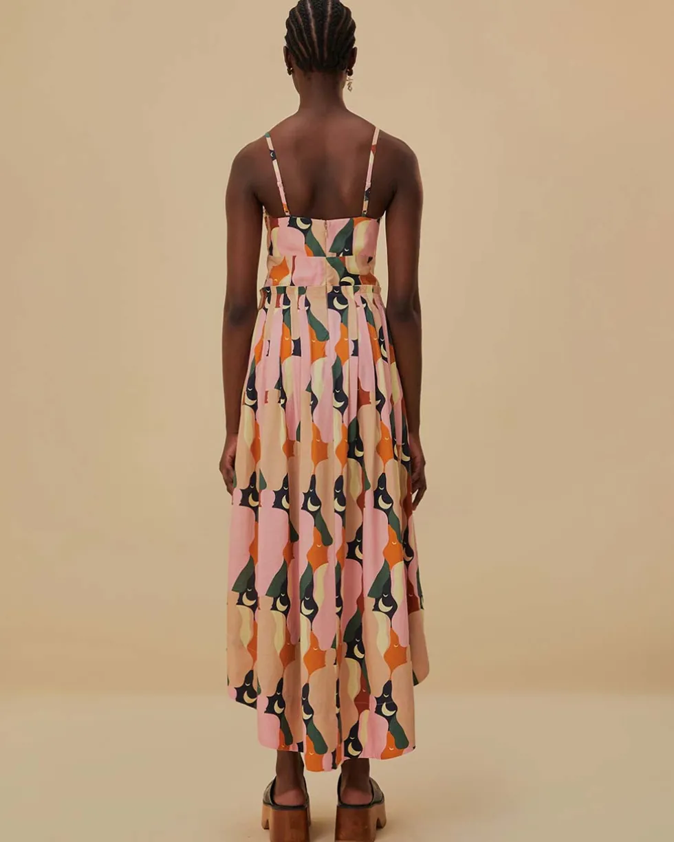 The Kiss Multicolor Sleeveless Midi Dress