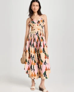 The Kiss Multicolor Sleeveless Midi Dress