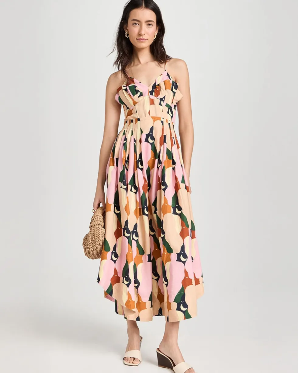 The Kiss Multicolor Sleeveless Midi Dress