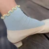 The Petite Ruffled Modal Socks - Baby Blue + Butter