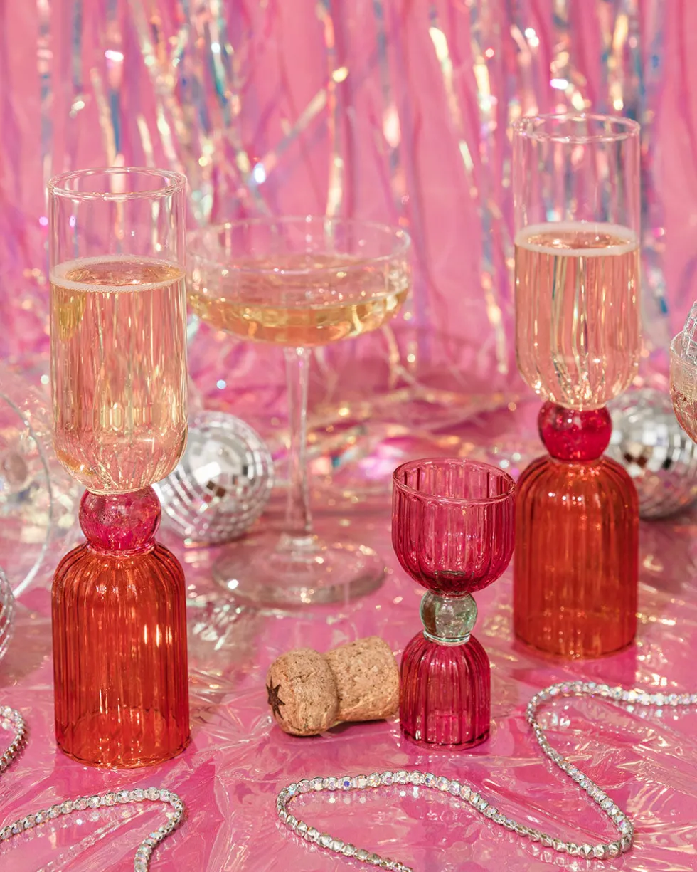 Tipsy Turvy Double Shot Glass - Pink