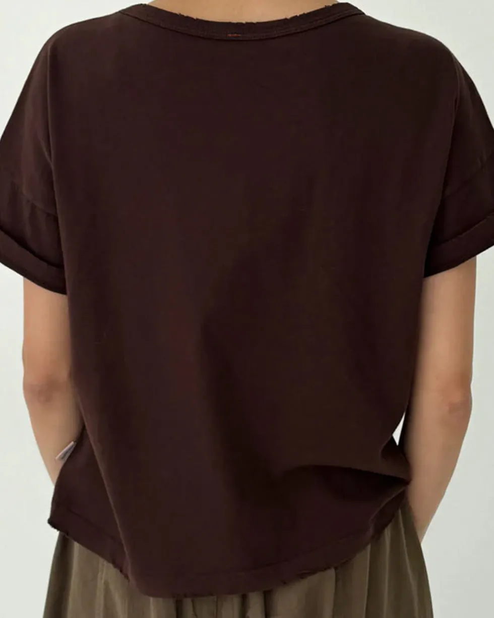 Vintage Fille Tee - Dark Cacao