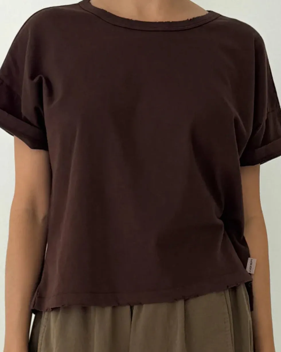 Vintage Fille Tee - Dark Cacao