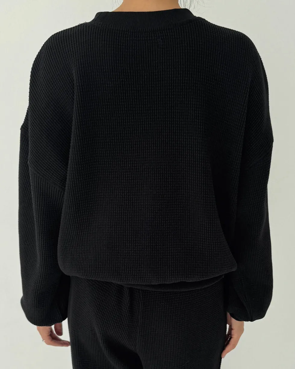 Waffle Core Sweatshirt - True Black