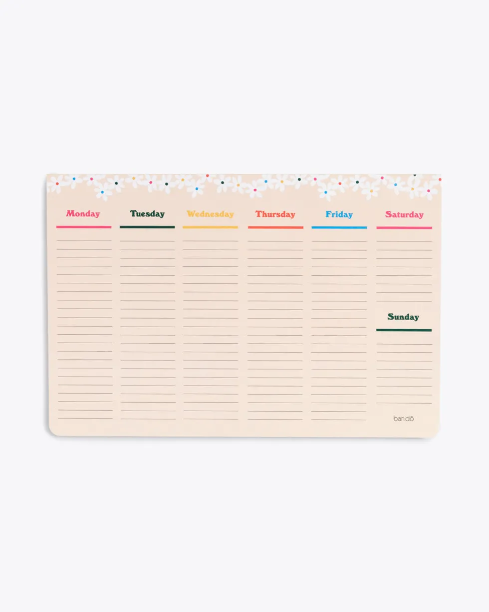 Week-to-Week Mega Desk Notepad - Daisies