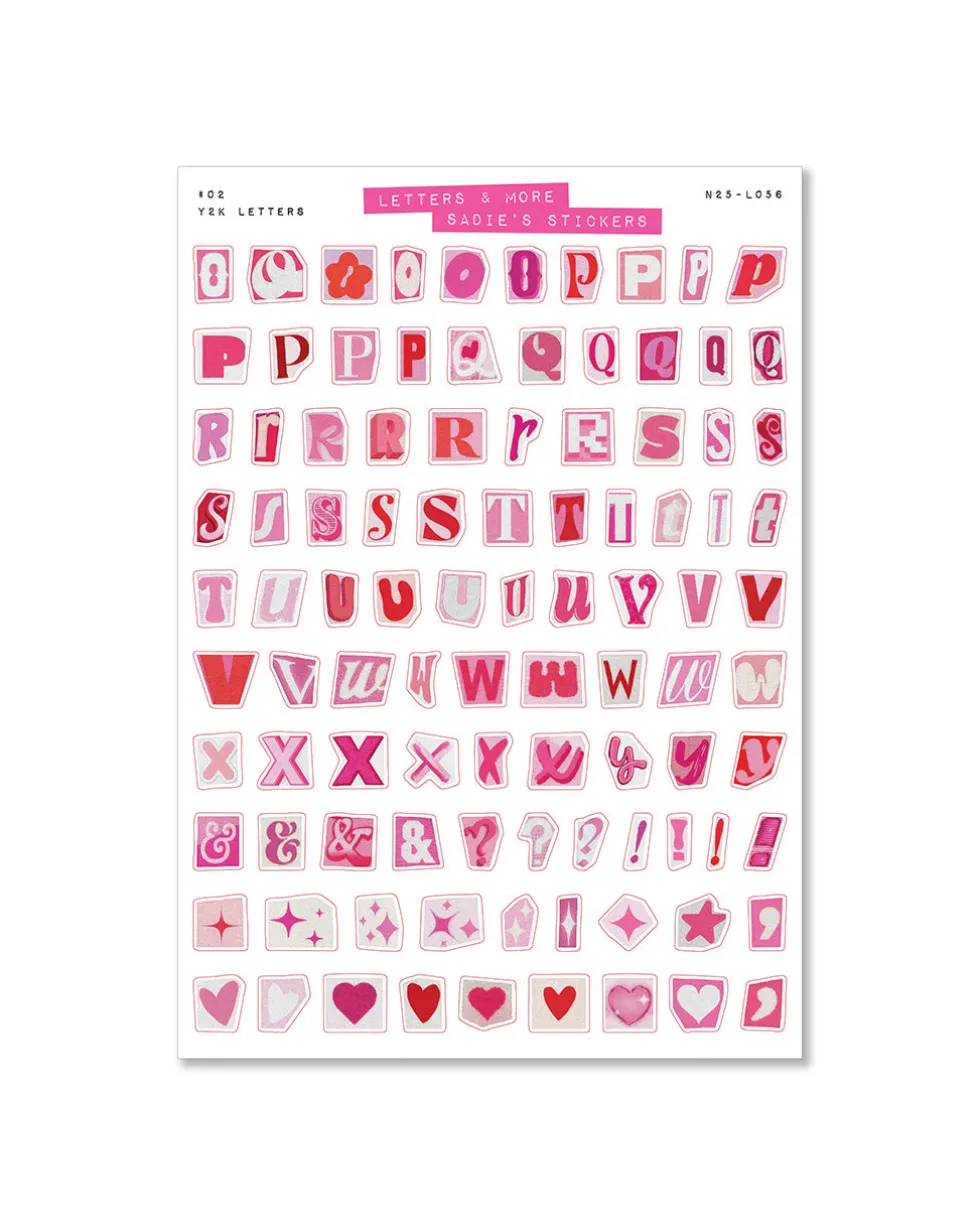 Y2K Letter Set - Letters & More Sticker Set