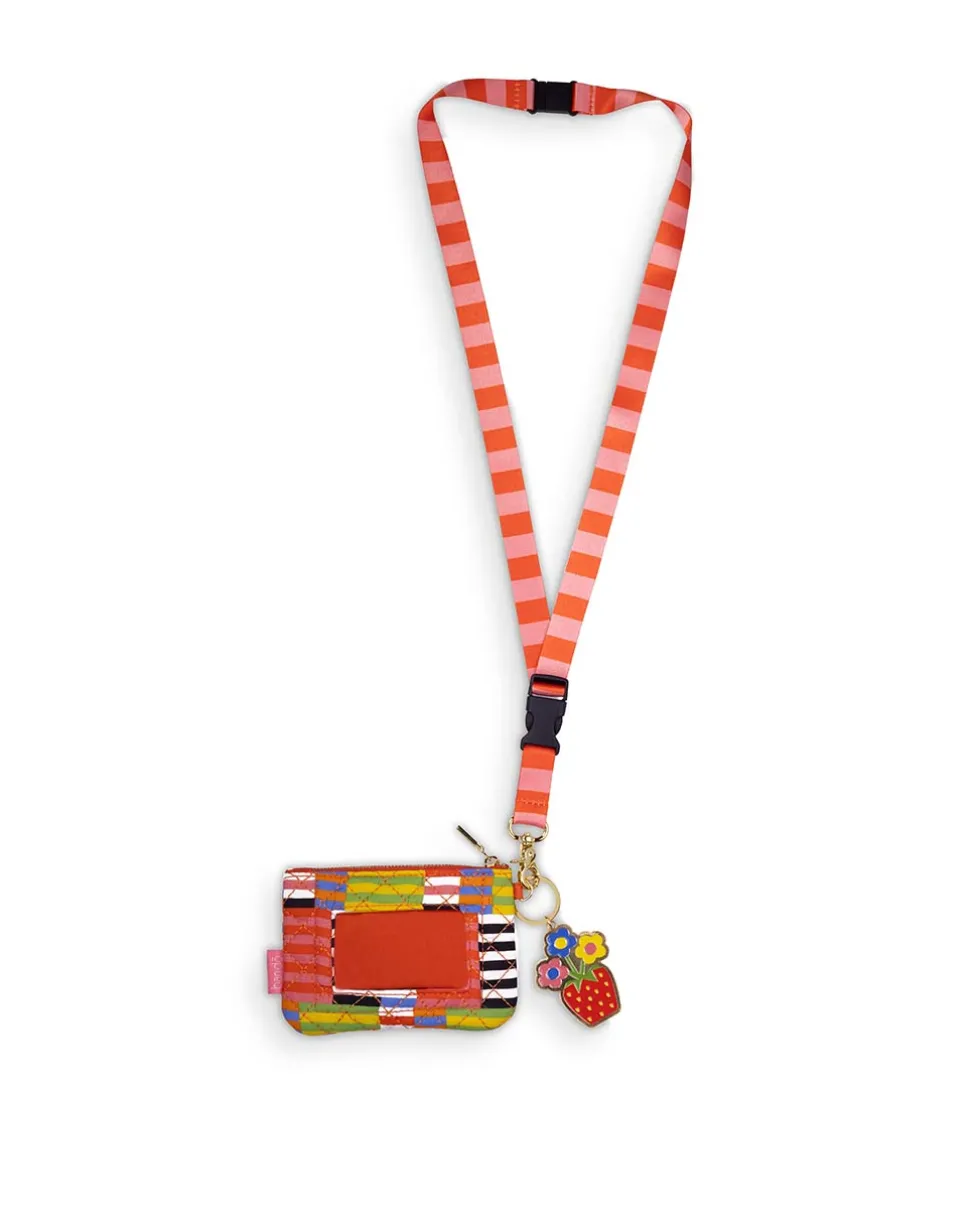 Zip ID Lanyard - Black Stripe