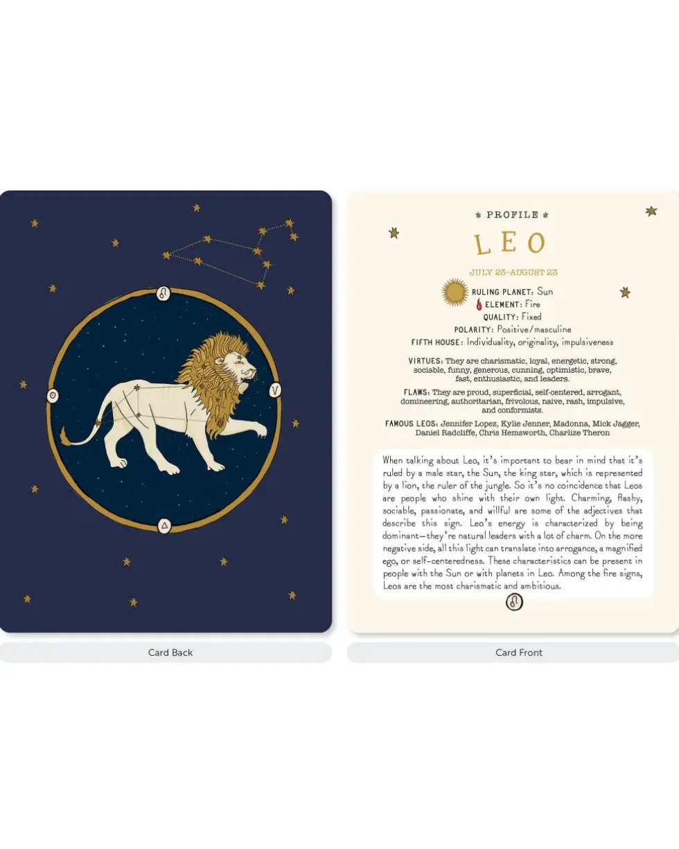 Zodiac Card Deck: 50 Cards To Discover Your Celestial